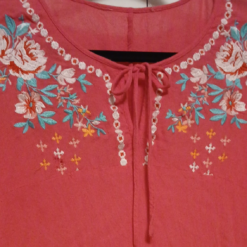 Vintage Floral Embroidered Blouse -size S - Picture 4 of 7